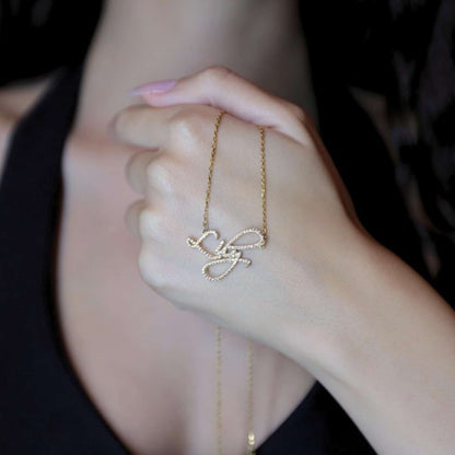 22K Gold Name Chain with Diamond Detailing