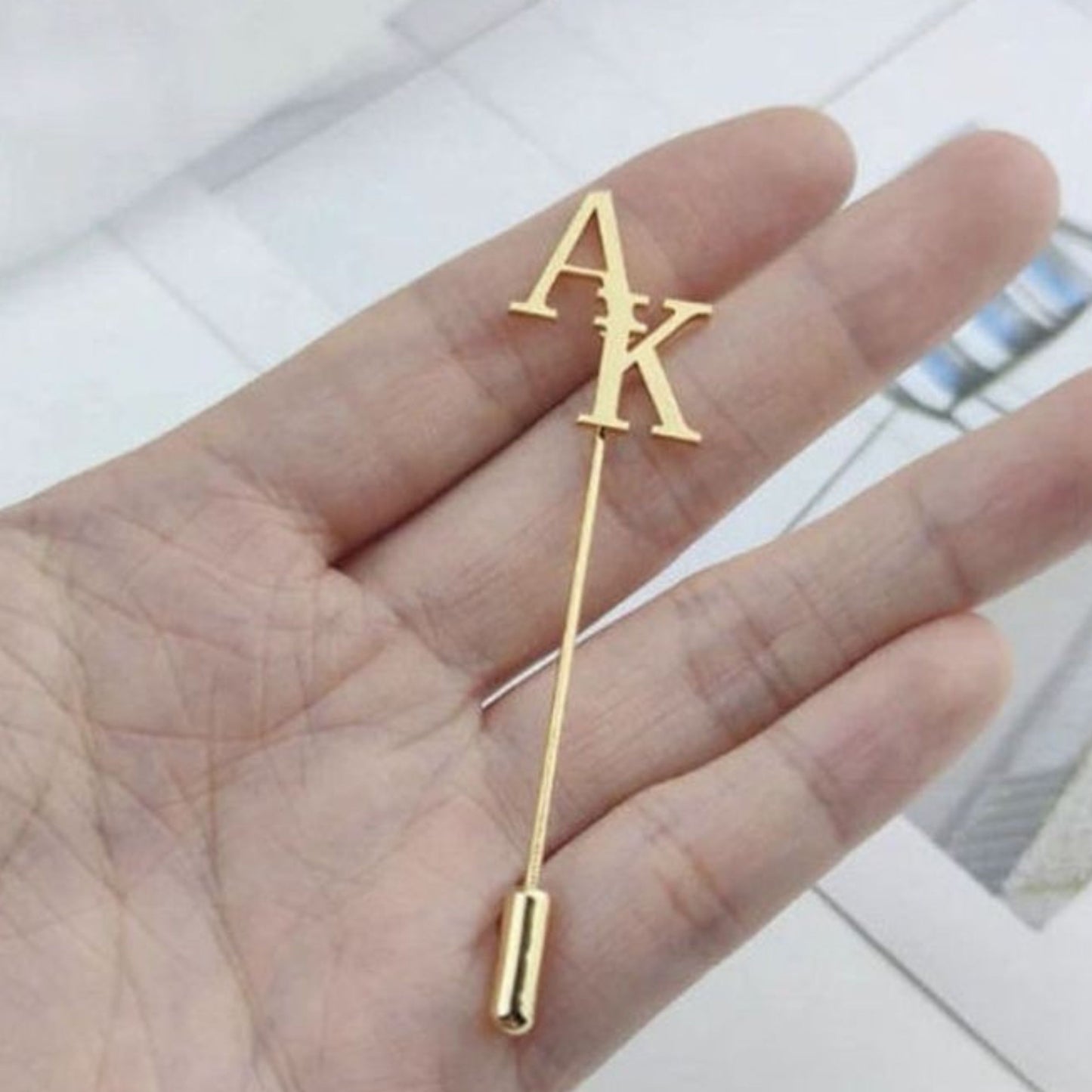 Elegant Initial Coat Pin – Personalized with Your Unique Touch