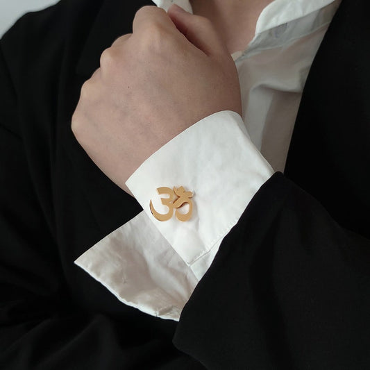 Premium Om Cufflinks – Gold or Silver Plated