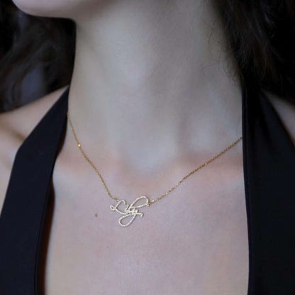 22K Gold Name Chain with Diamond Detailing