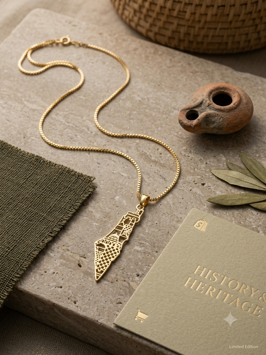 Wear Your Roots: 22K Gold Plated Palestine Map Cutout Necklace