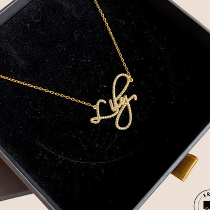 22K Gold Name Chain with Diamond Detailing