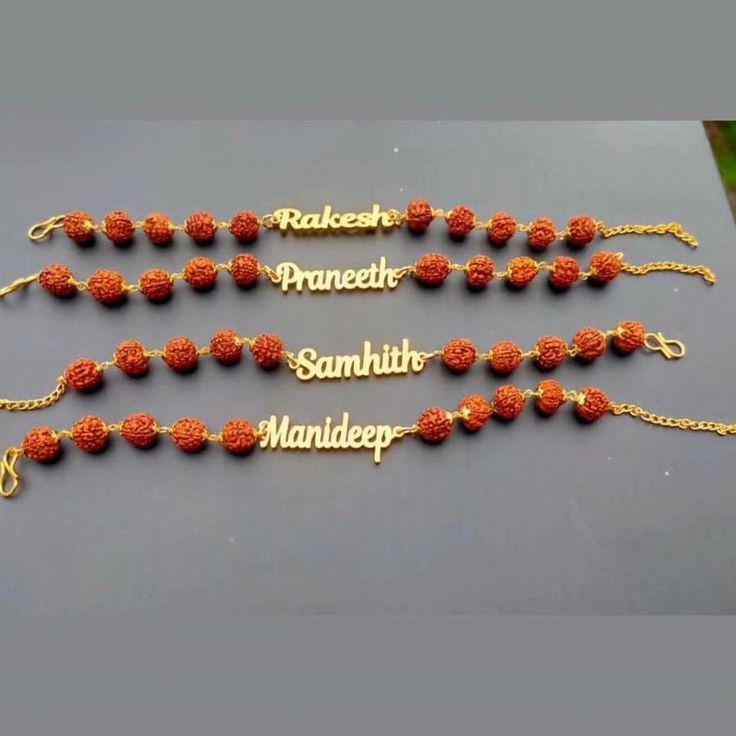 Custom Name Gold Plated Rudraksh Rakhi – Raksha Bandhan Special
