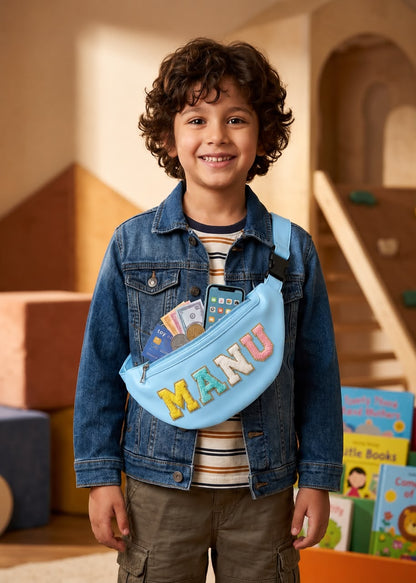 Trendy & Practical: Custom Name Pastel Belt Bag for Kids