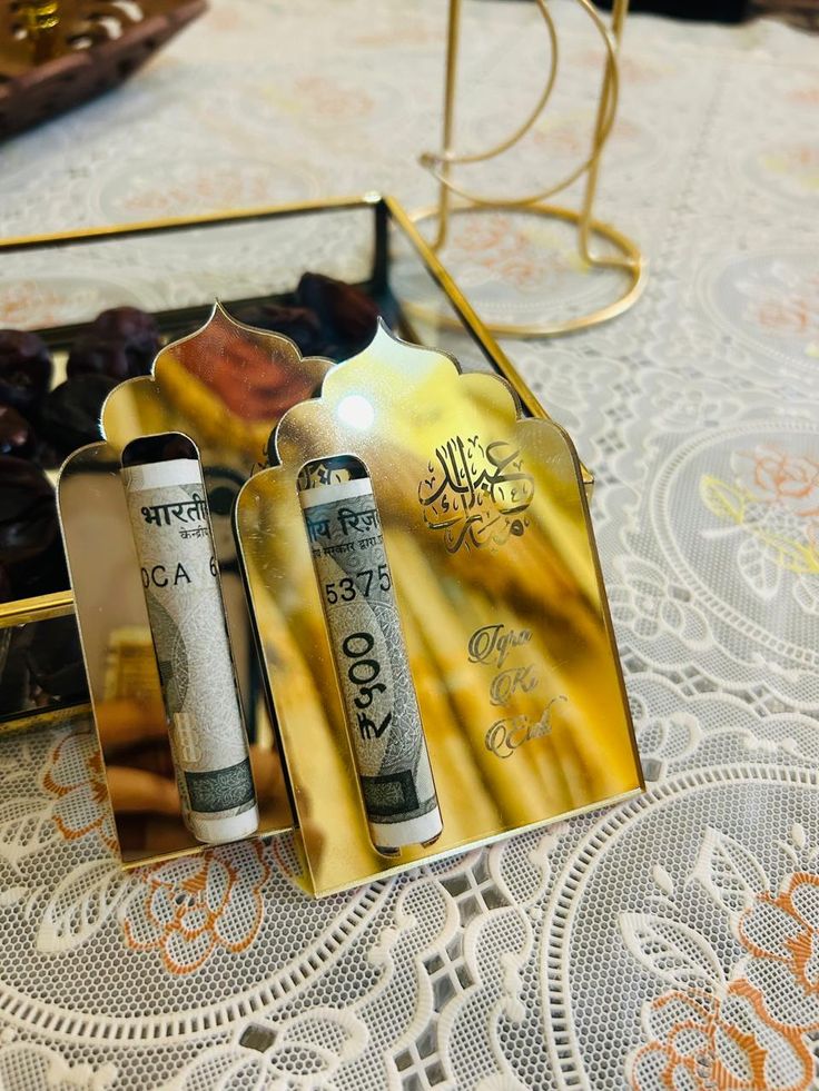 Pack of Two || Single Note Cute & Reusable Acrylic Eidi Envelopes for Little Eid Celebrations 🌙