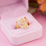Adjustable Personalized Heart Name Ring – Custom Engraved with Anti-Tarnish Finish