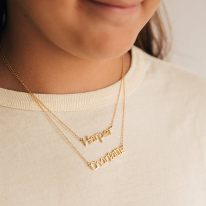 Little Star, Big Love – Custom Kids’ Name Necklace in 22K Gold