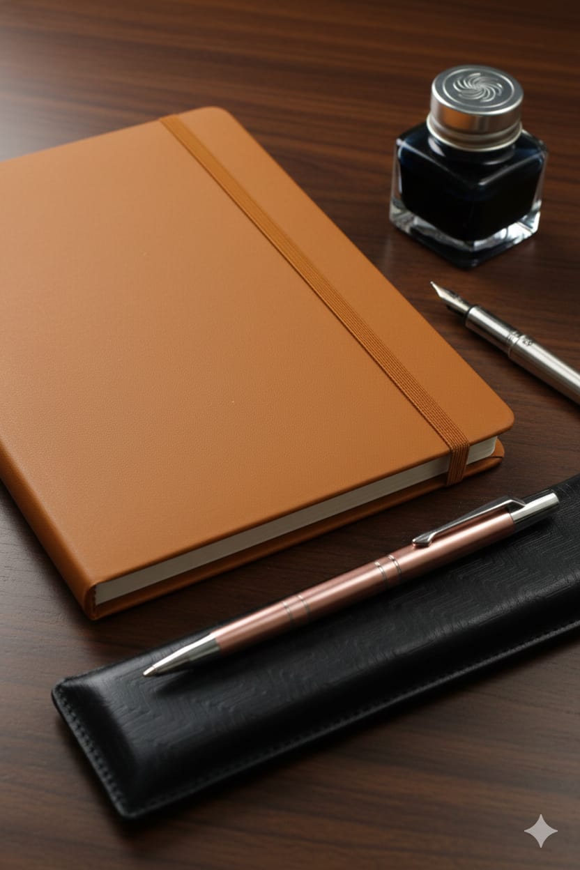 Premium A5 Leatherette Notebook & Matching Pen Gift Set
