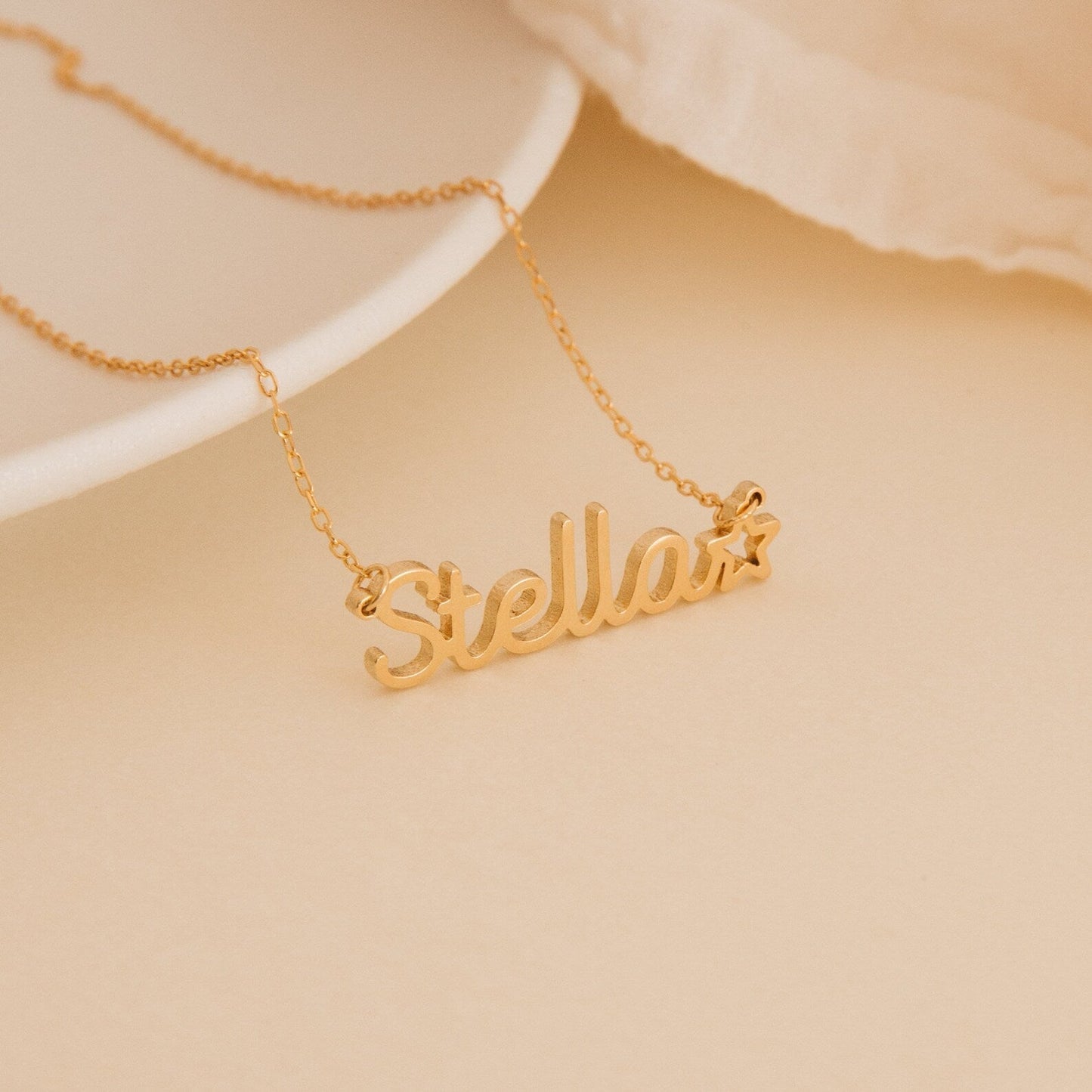 Little Star, Big Love – Custom Kids’ Name Necklace in 22K Gold