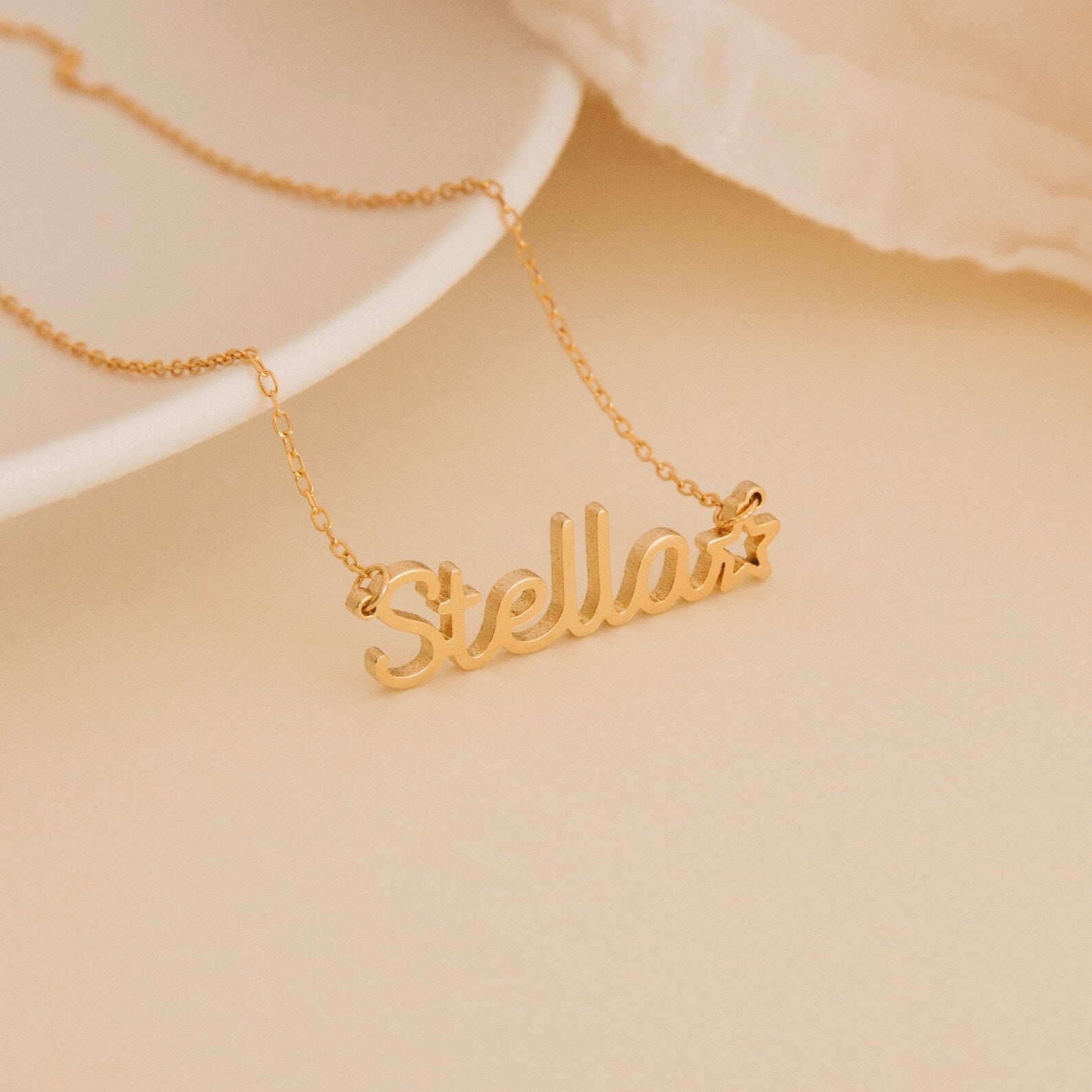 Little Star, Big Love – Custom Kids’ Name Necklace in 22K Gold