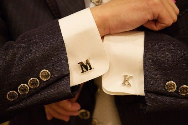 Single Alphabet Bold Font Cufflink