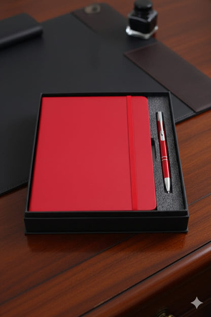 Premium A5 Leatherette Notebook & Matching Pen Gift Set