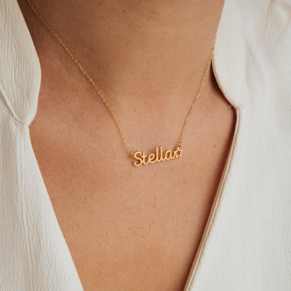 Little Star, Big Love – Custom Kids’ Name Necklace in 22K Gold